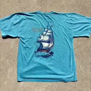 Vintage Treasure Island Las Vegas Graphic Tee Sailing Ship Print XL‎